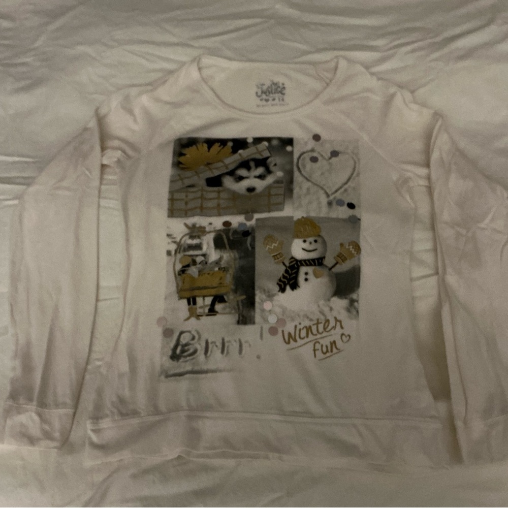 Justice Winter Fun Long Sleeve Tee - White